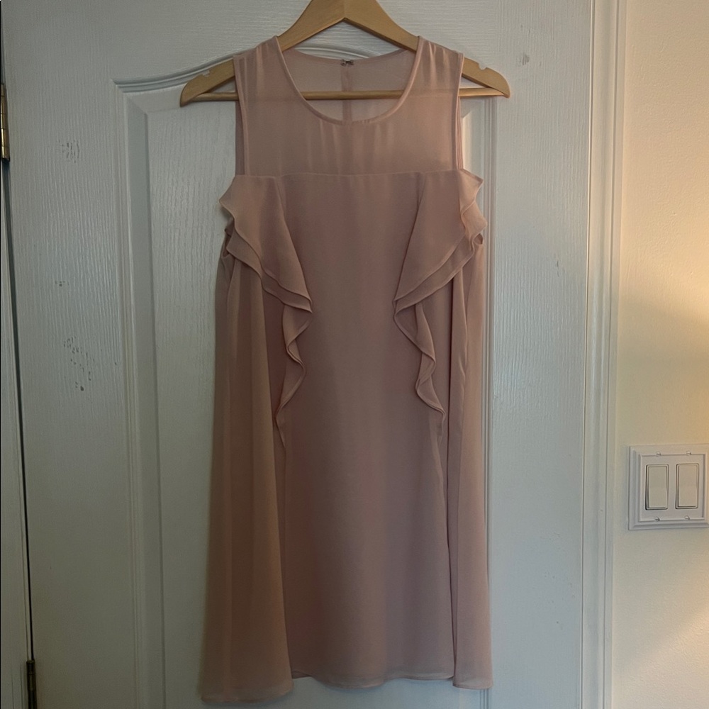 BCBGeneration Sleeveless Ruffle Dress - Blush